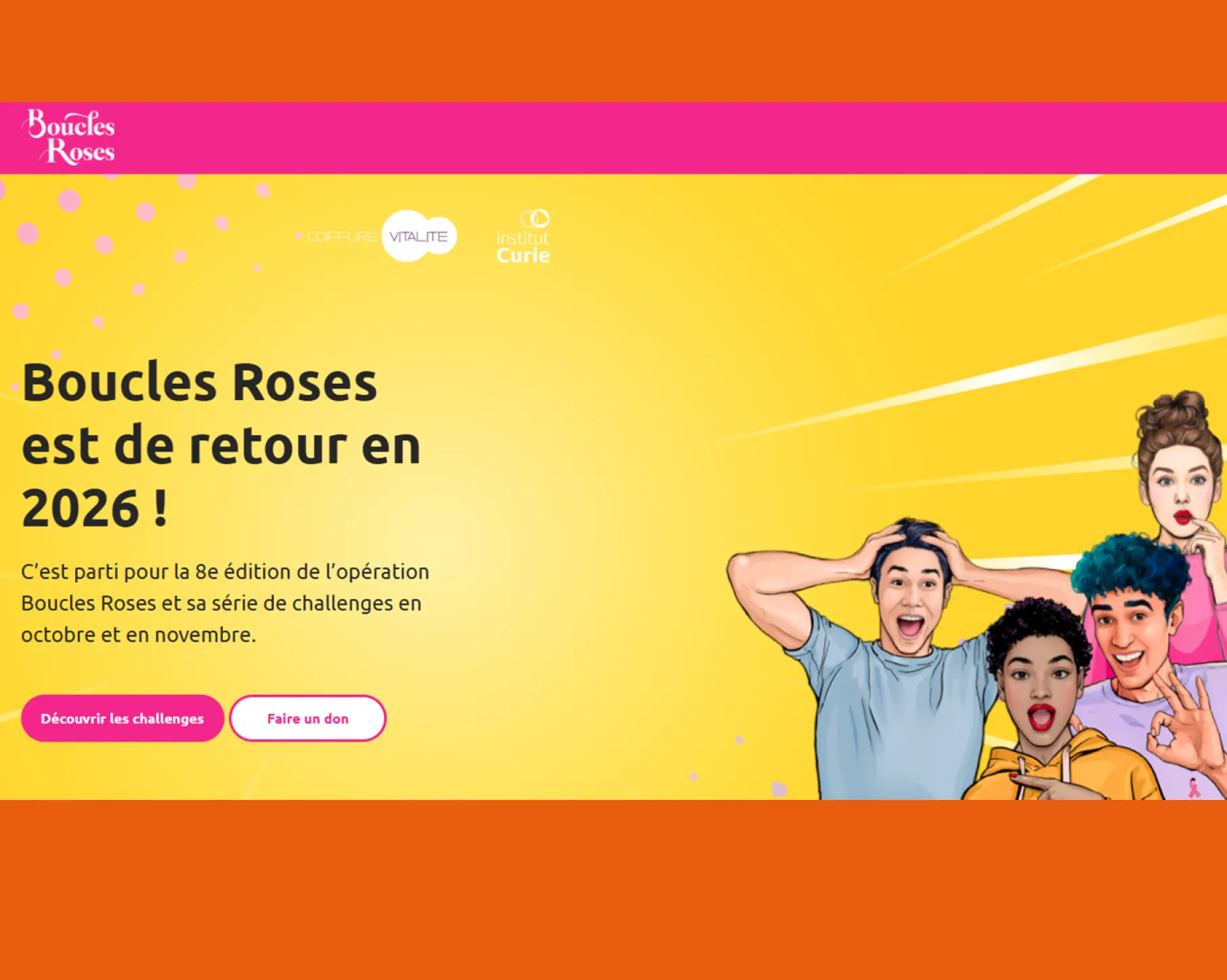 Boucles Roses avec Coiffure vitalité